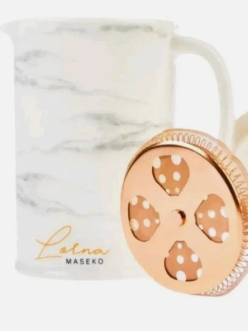 Lorna Maseko Rose Gold Marble Finish Ceramic 4.25-Cup  French Press Coffee Maker
